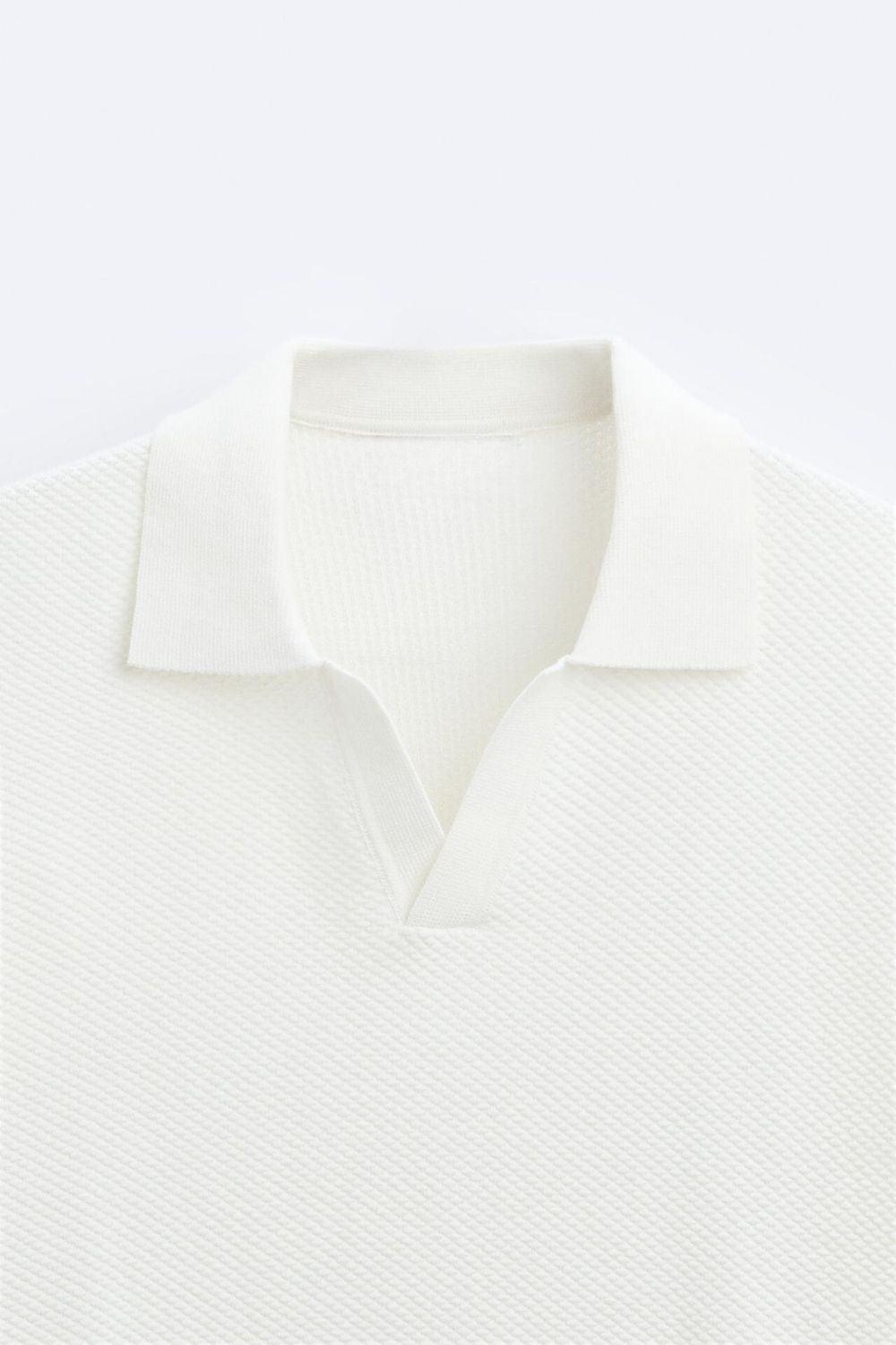 Polo in maglia classico bianco