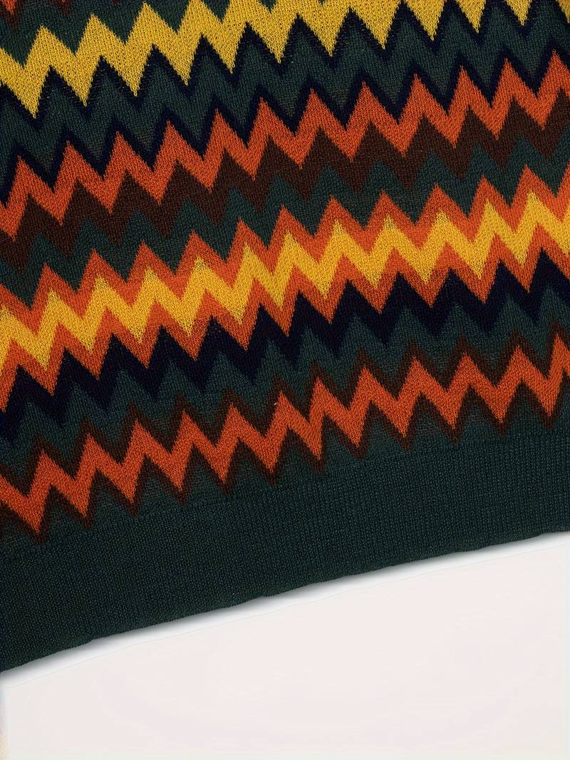 Maglione rétro con motivo a zig zag