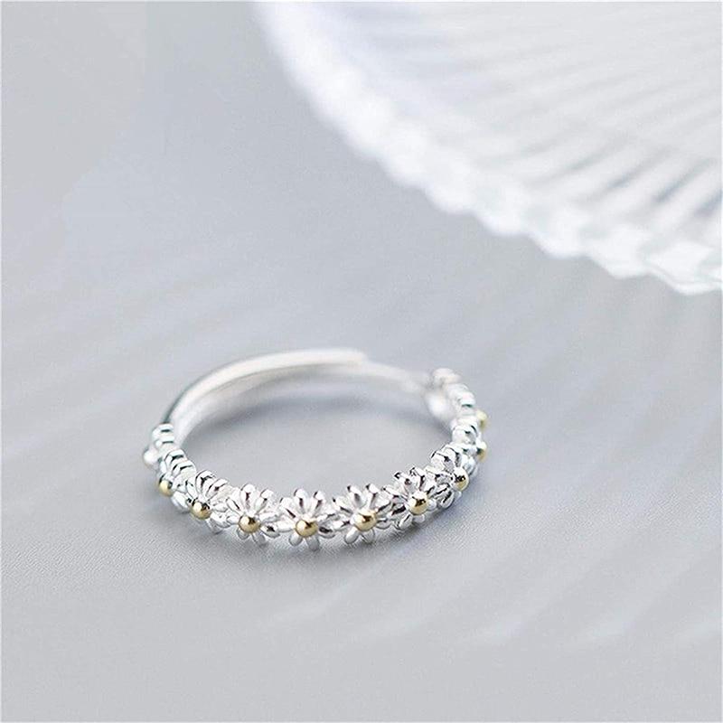 ANELLO REGOLABILE IN ARGENTO CON MARGHERITA