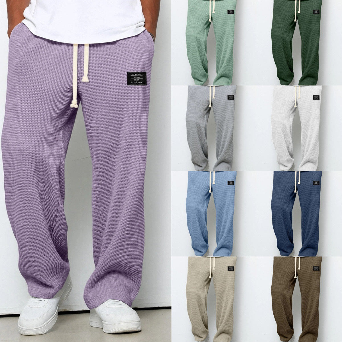 Pantaloni ampi in maglia waffle Jacques