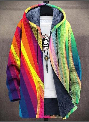 Malcolm | Cardigan con cappuccio a fantasia audace