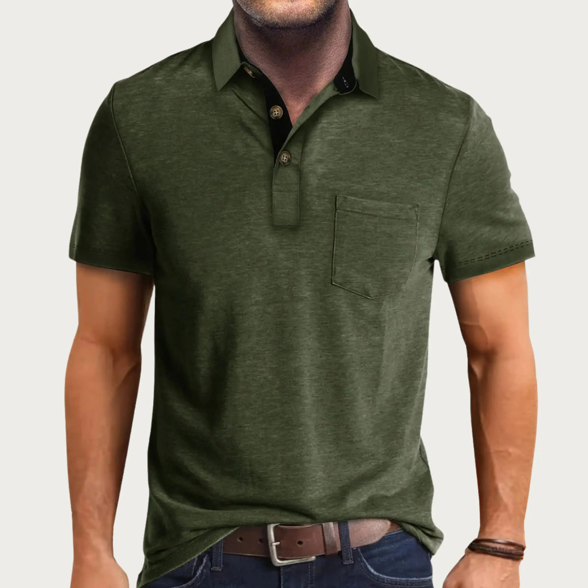 Polo da uomo a maniche corte con bottoni, casual e confortevole