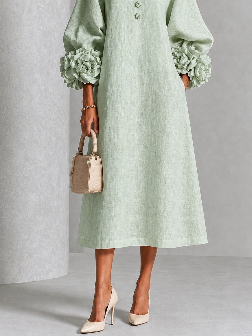 Sienna | Abito midi con polsini floreali