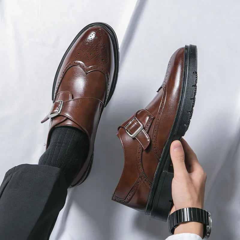 Fedde™ Stivali in Pelle Classici da Uomo con Dettaglio a Fibbia