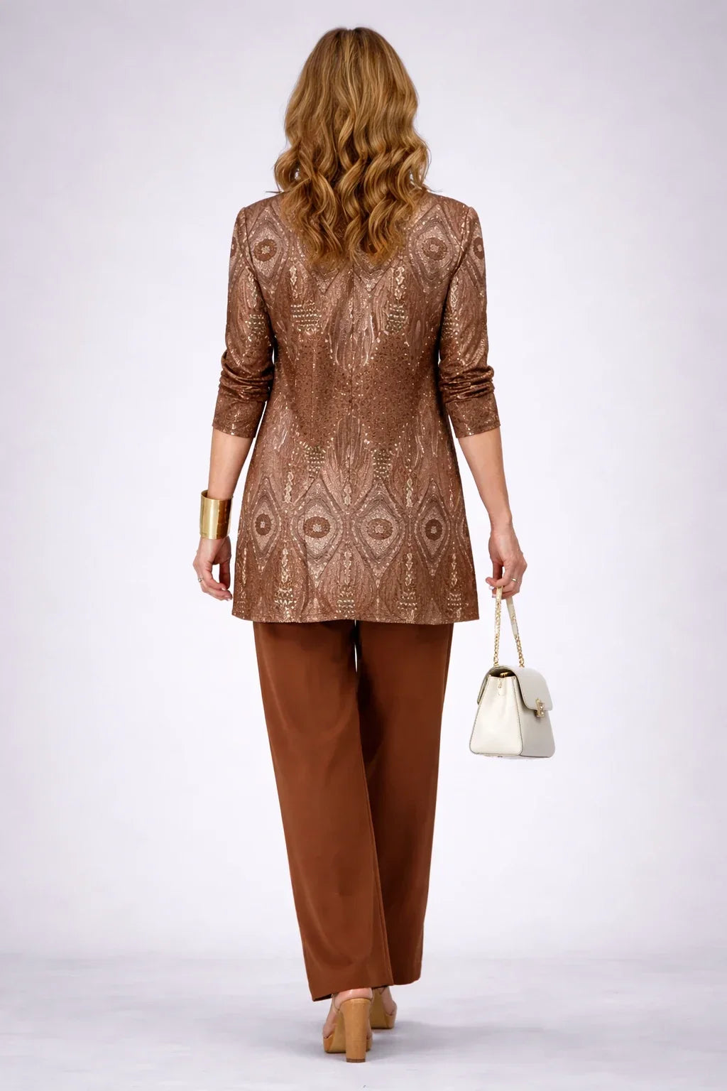Lillian | Completo a tre pezzi paisley color ruggine