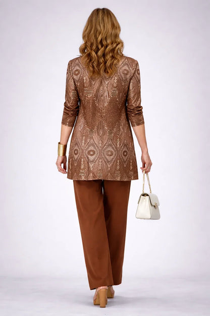 Lillian | Completo a tre pezzi paisley color ruggine