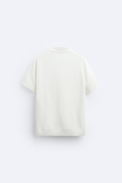 Polo in maglia classico bianco