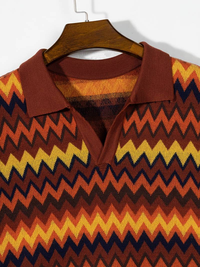 Maglione rétro con motivo a zig zag