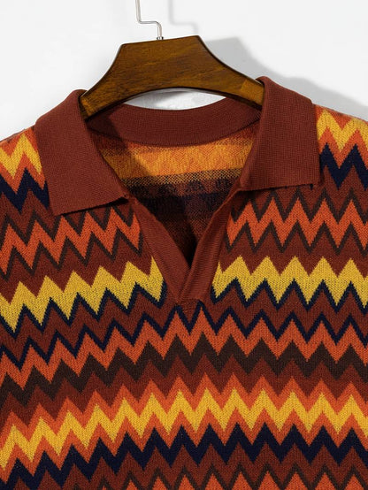 Maglione rétro con motivo a zig zag