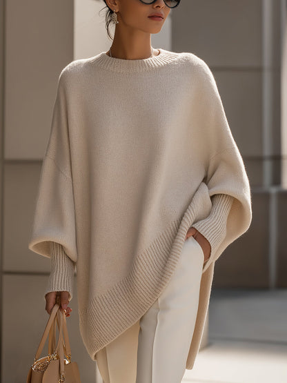 Jennifer | Maglione oversize drappeggiato con scollo ampio
