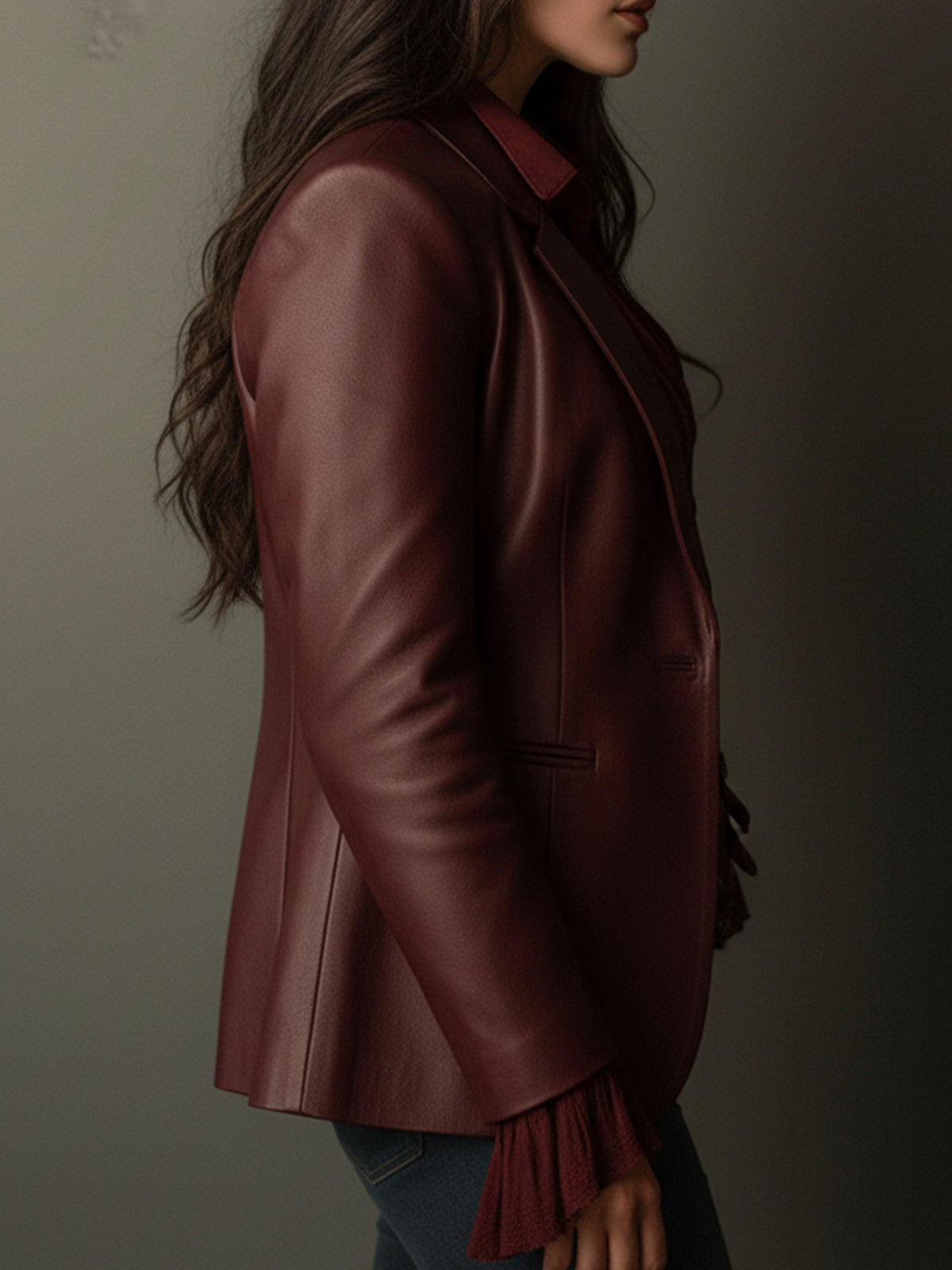 Blazer vintage in ecopelle bordeaux