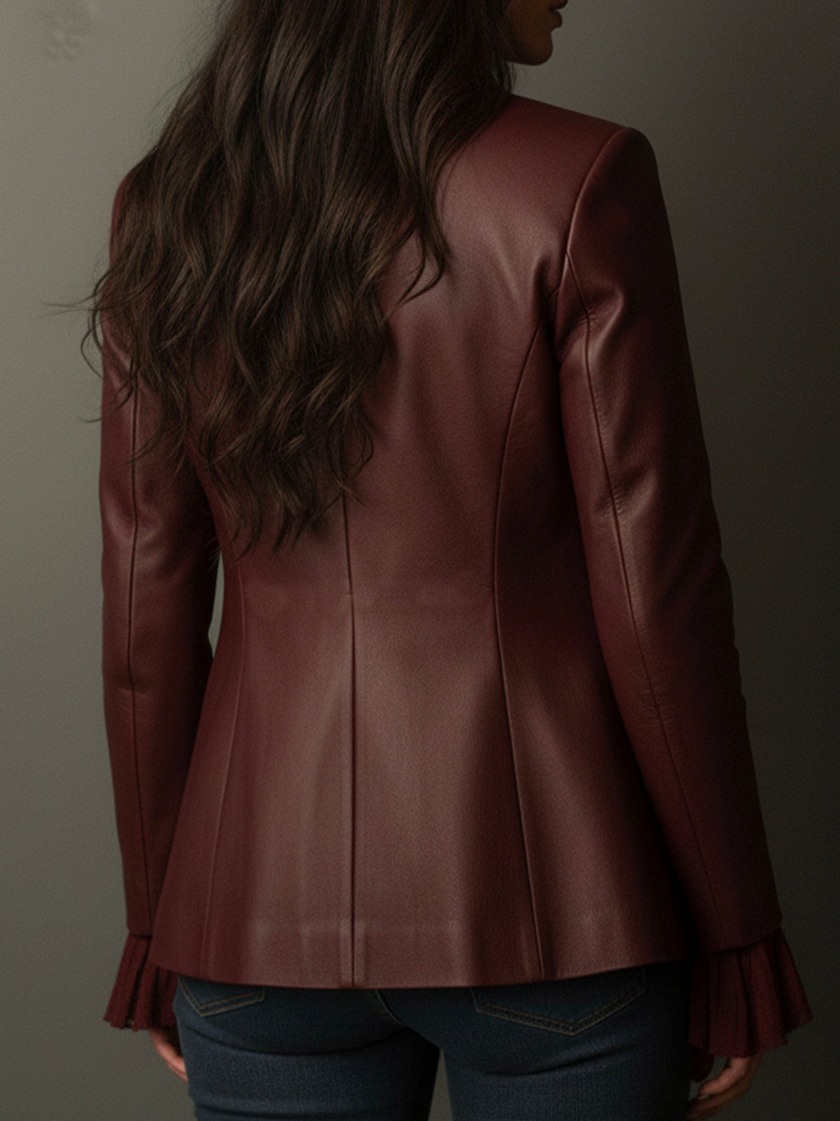 Blazer vintage in ecopelle bordeaux