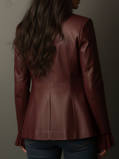 Blazer vintage in ecopelle bordeaux