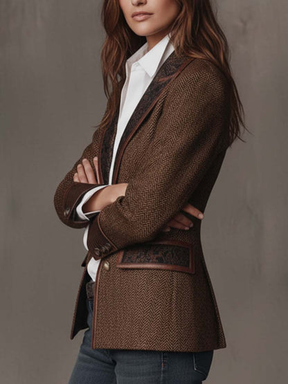 Hollis | Blazer con motivo chevron e pannelli