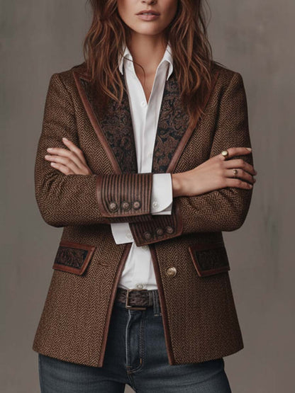 Gisèle | Blazer con Inserti Chevron Stampati