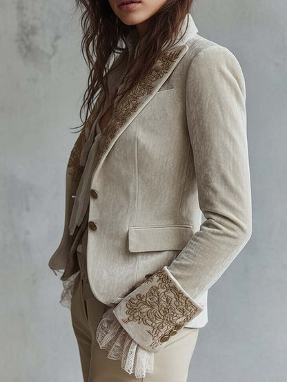 Constanza | Blazer Sartoriale Ricamato Avorio