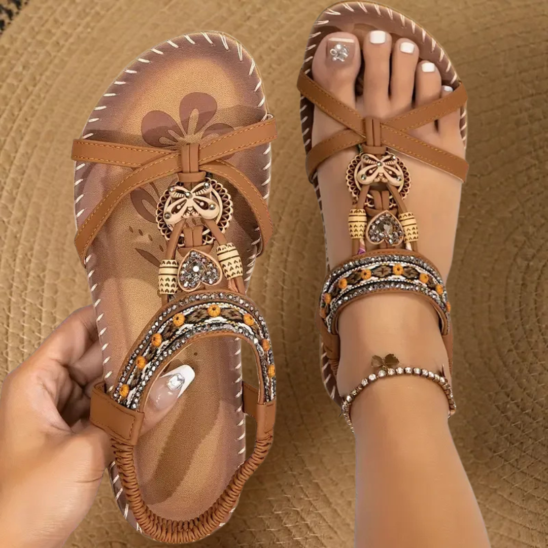 Sandali ortopedici Nadia™ in stile Ibiza per comfort ed eleganza.