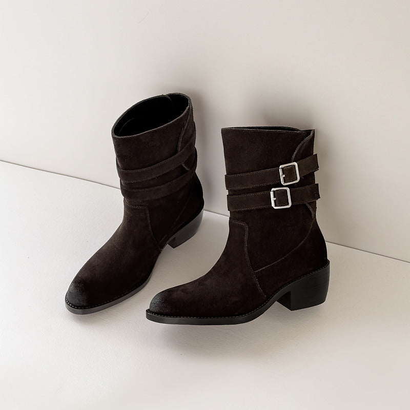Stivali Western Sienna in Vera Pelle