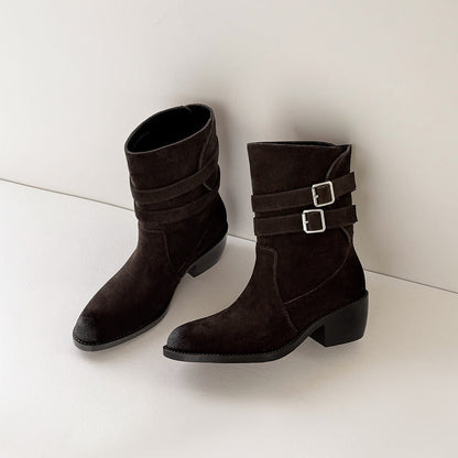 Stivali Western Sienna in Vera Pelle