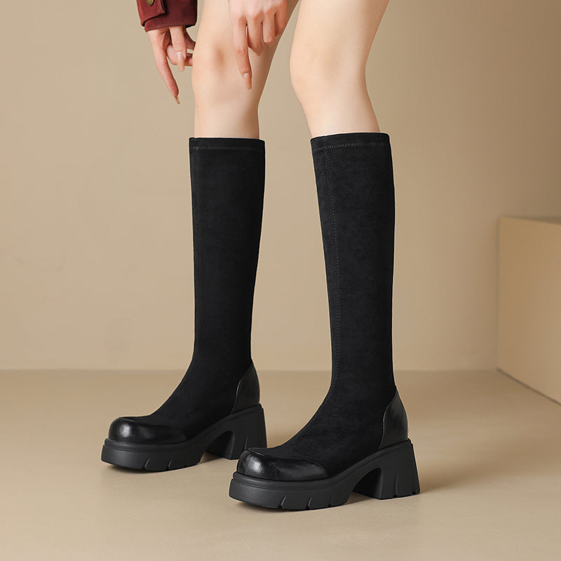 Stivali Alti in Suede