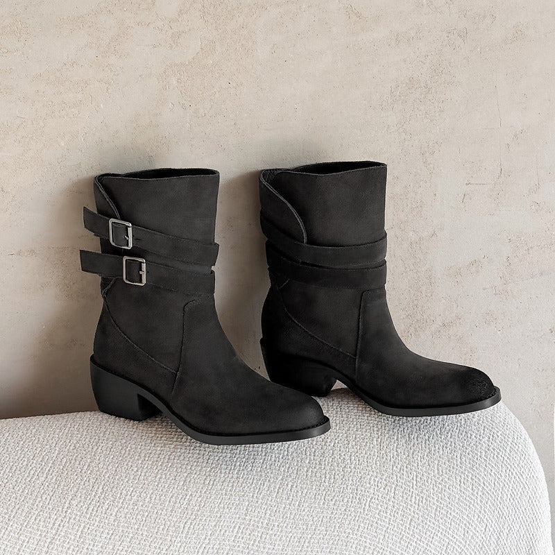 Stivali Western Sienna in Vera Pelle