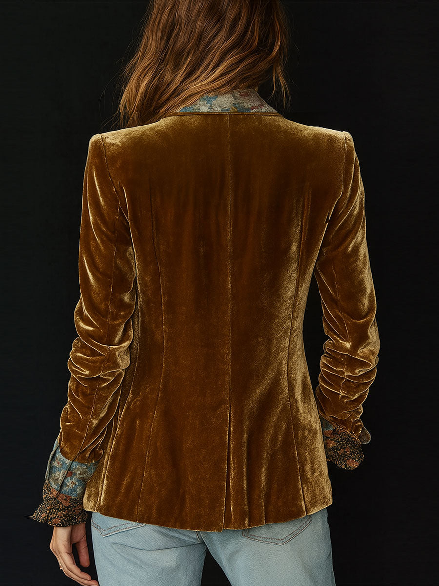 Martina | Blazer Patchwork con Stampa Floreale Vintage