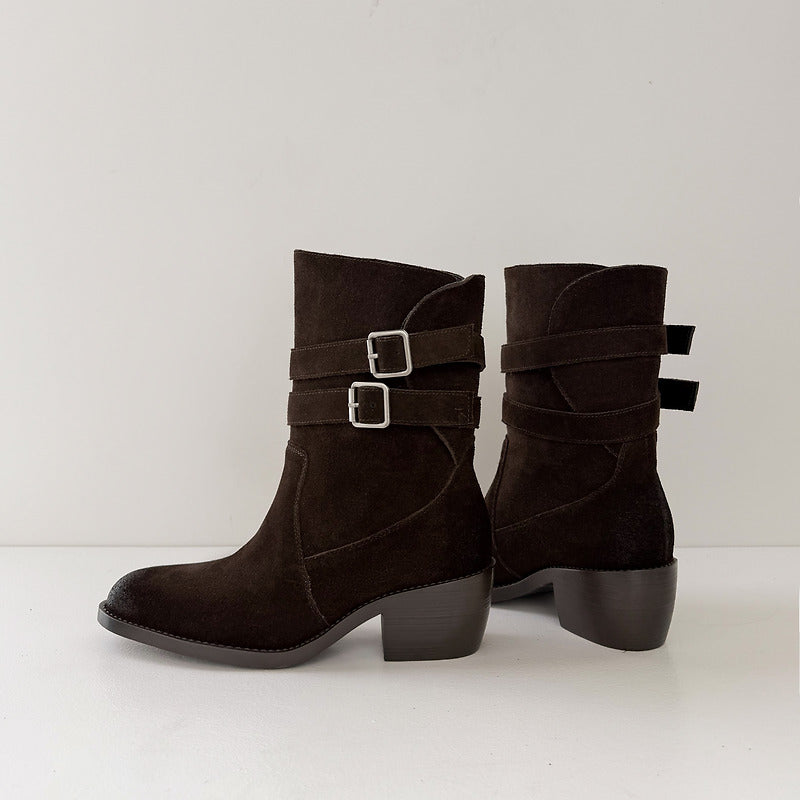 Stivali Western Sienna in Vera Pelle