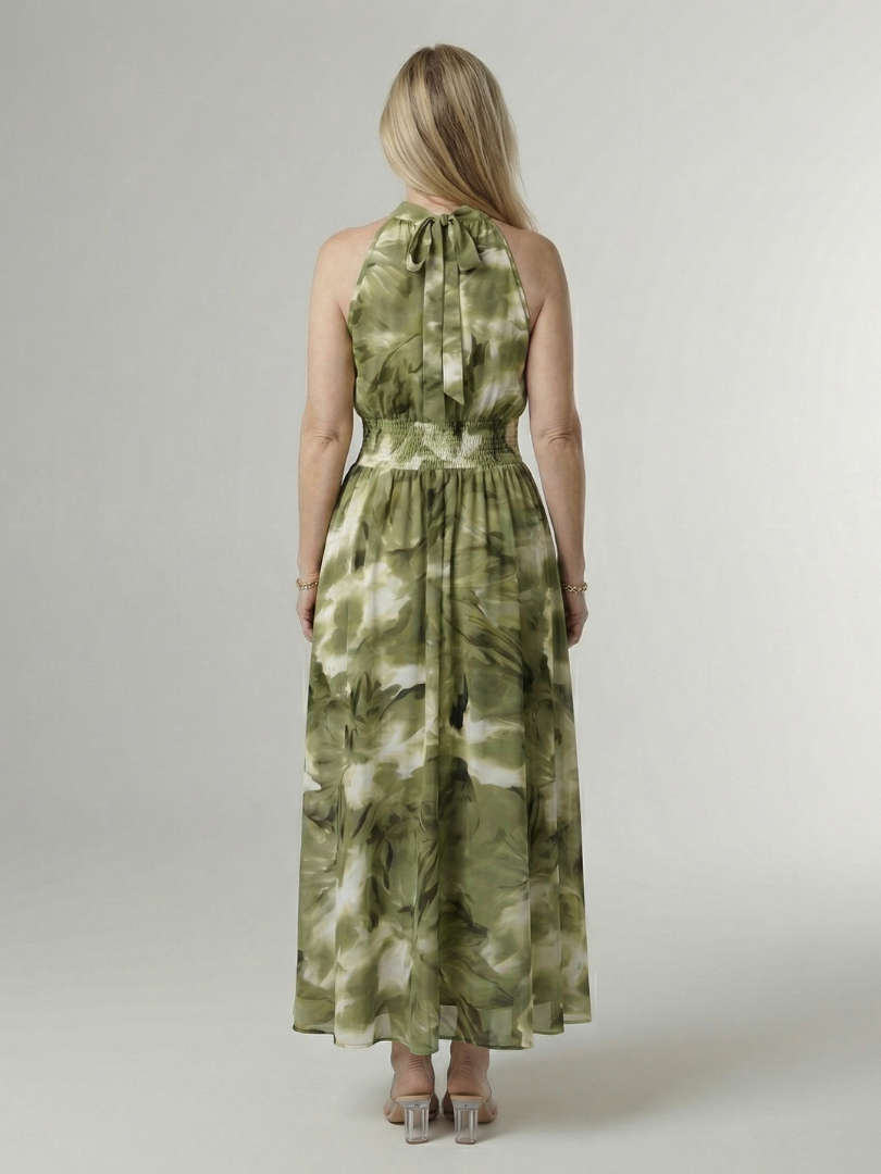 Abito midi con scollo all'americana arricciato Sylin