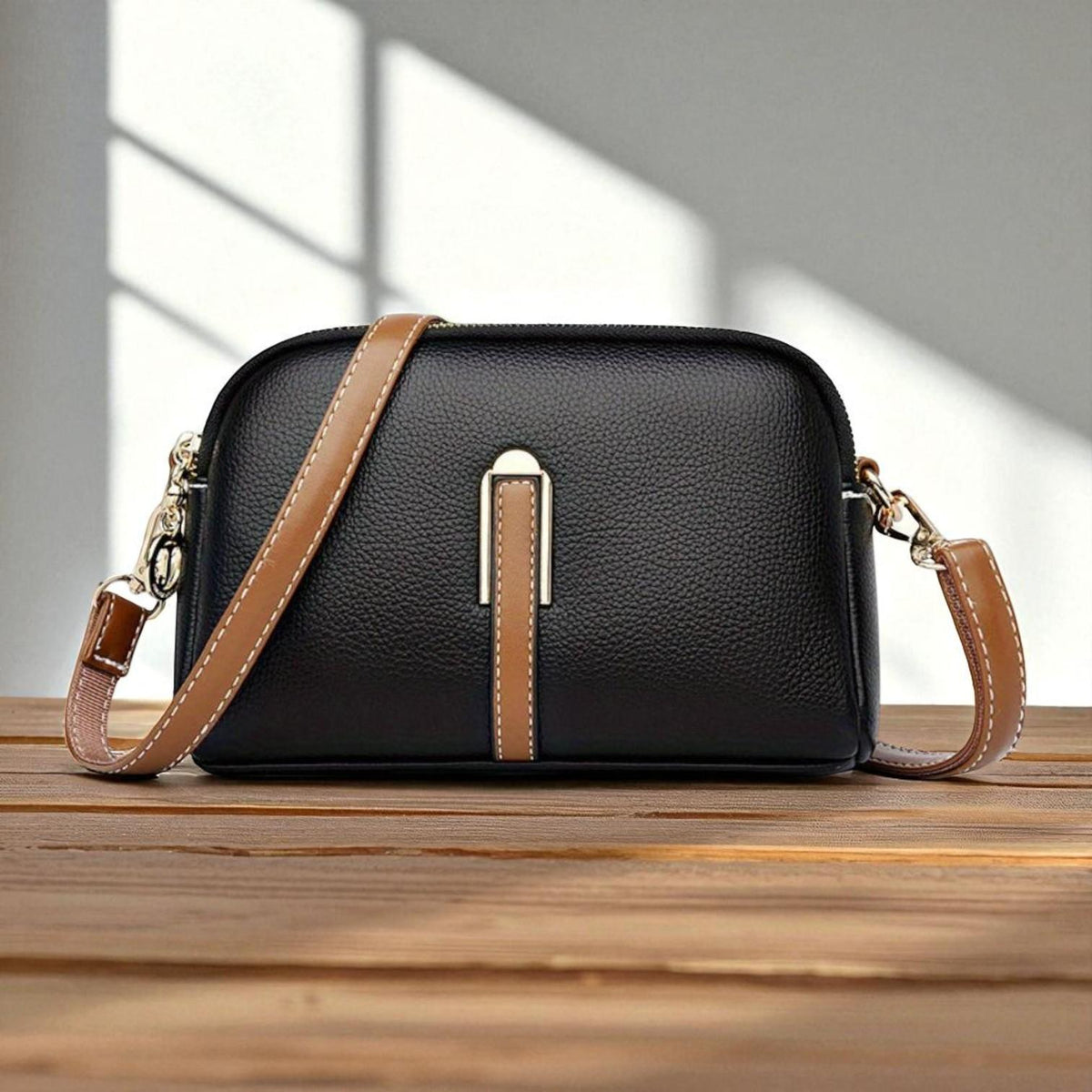 Milano™ | Borsa multitasche effetto litchi con tracolla