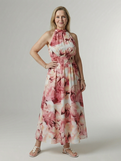 Abito midi con scollo all'americana arricciato Sylin