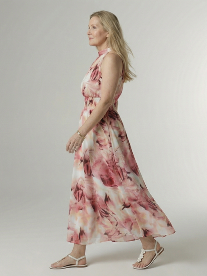 Abito midi con scollo all'americana arricciato Sylin