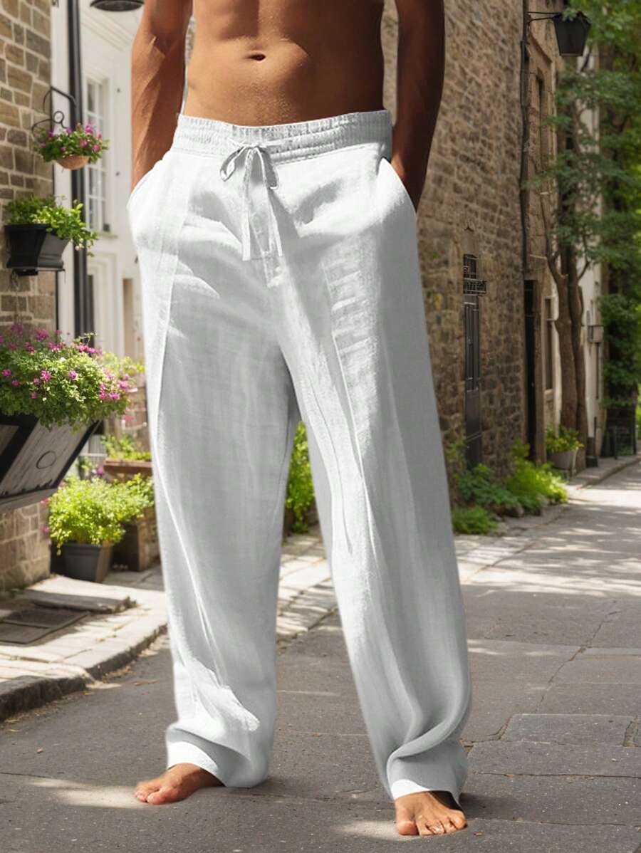 PANTALONI LEGGERI IN LINO CON COULISSE