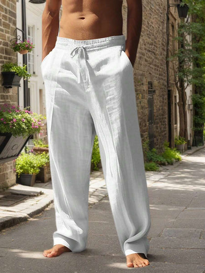 PANTALONI LEGGERI IN LINO CON COULISSE