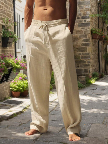 PANTALONI LEGGERI IN LINO CON COULISSE
