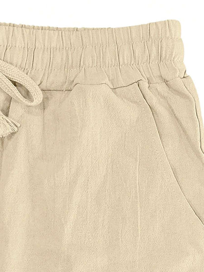 PANTALONI LEGGERI IN LINO CON COULISSE