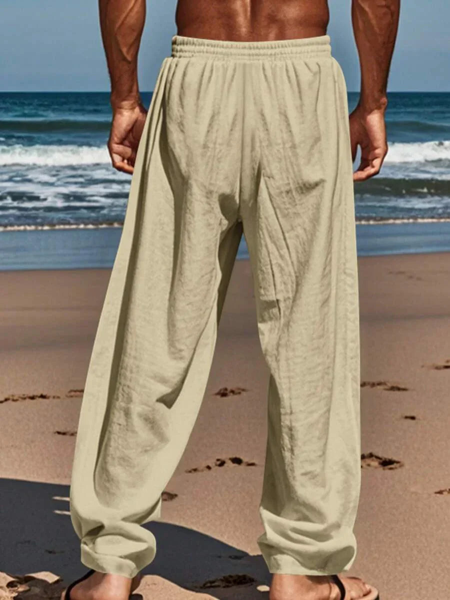 PANTALONI LEGGERI IN LINO CON COULISSE