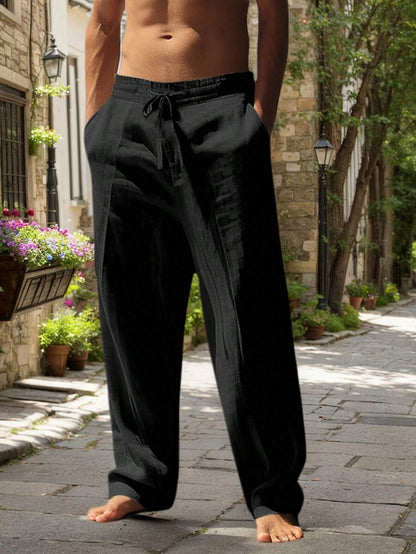 PANTALONI LEGGERI IN LINO CON COULISSE