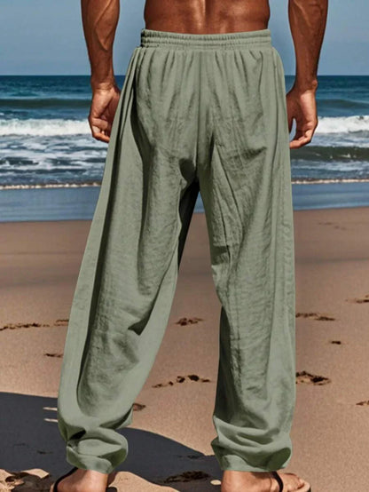 PANTALONI LEGGERI IN LINO CON COULISSE