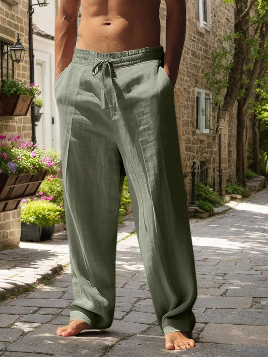 PANTALONI LEGGERI IN LINO CON COULISSE