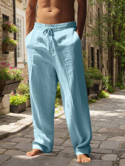 PANTALONI LEGGERI IN LINO CON COULISSE