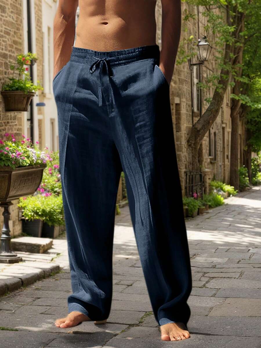PANTALONI LEGGERI IN LINO CON COULISSE