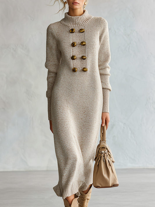 Nardo | Abito Midi in Maglia con Bottoni