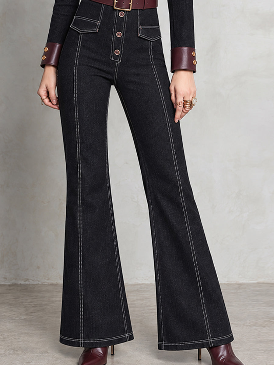 Tuta blazer nera Nomad con dettagli in pelle