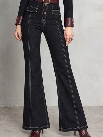Tuta blazer nera Nomad con dettagli in pelle