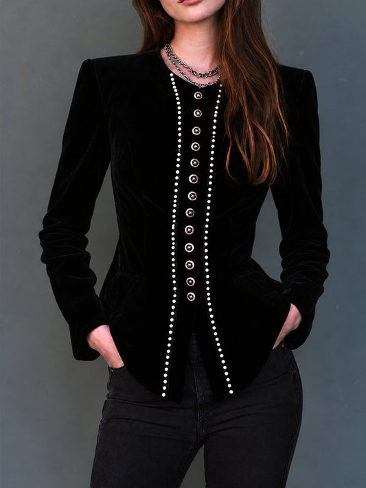 Blazer in velluto Midnight Nomad con perline