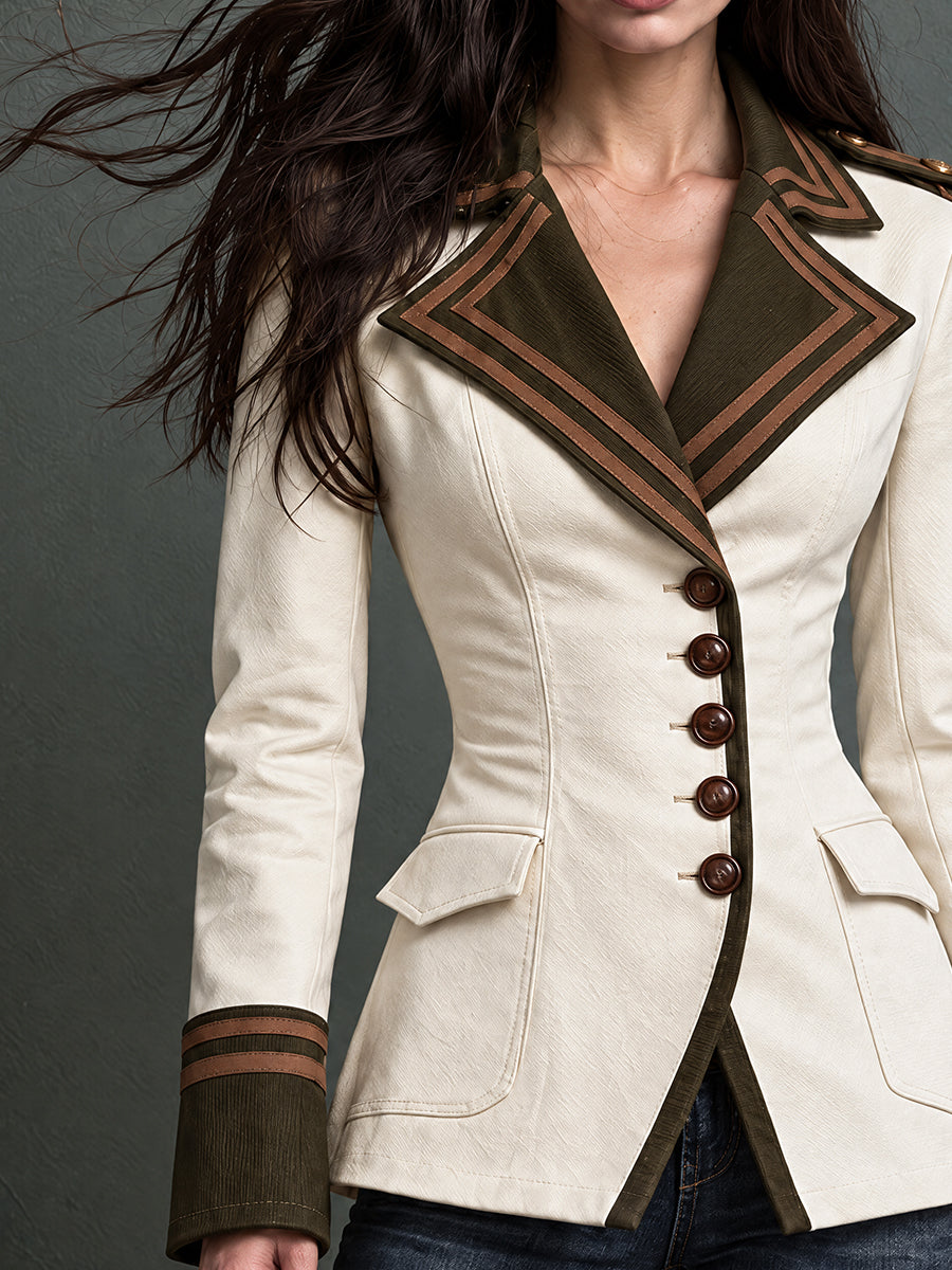 Blazer western Nomad avorio con pieghe