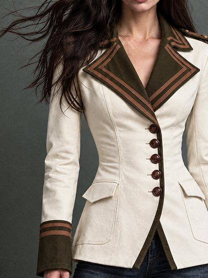 Blazer western Nomad avorio con pieghe