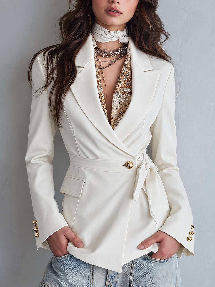 Cardigan Nomad beige con cintura