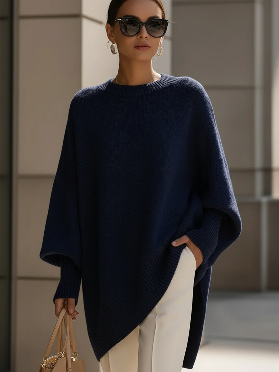 Jennifer | Maglione oversize drappeggiato con scollo ampio