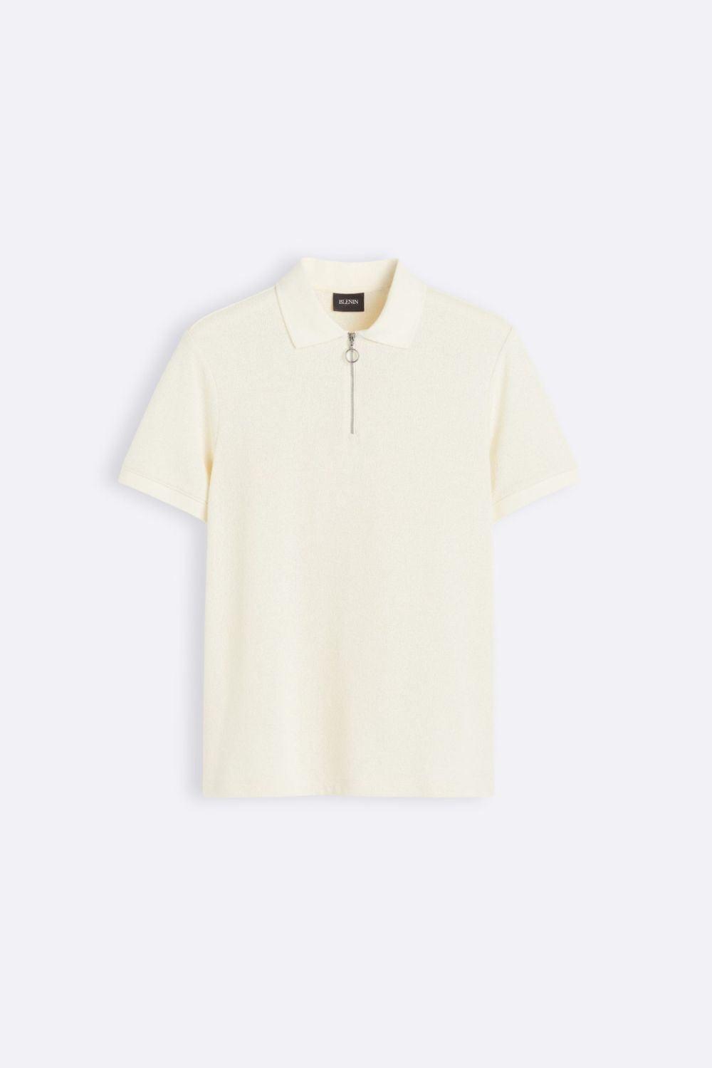 Polo moderna in maglia con zip